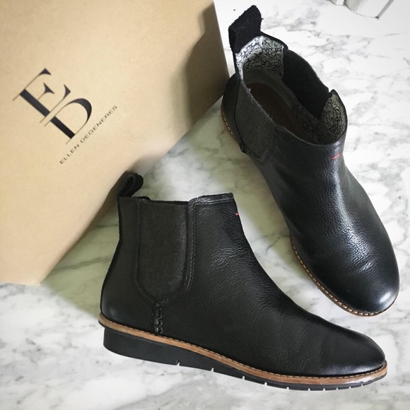 Ellen Degeneres Shoes - ELLEN DEGENERES Tannor Leather & Suede Black Boot